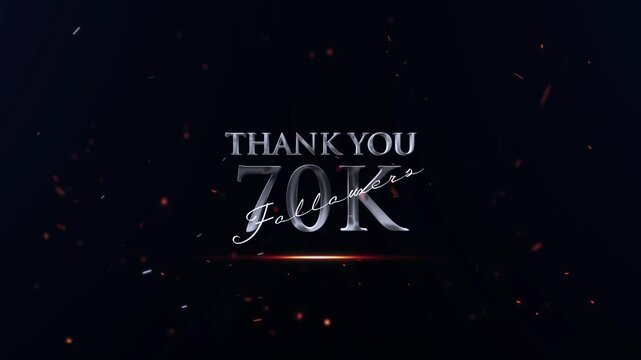 70k, 70k Logo Animation, 70k Followers Text Animation, Celebrate 70k Following, 70 Thousand Followers Banner, Thank You 70k Follower Letter Animation Videos For Your Website 