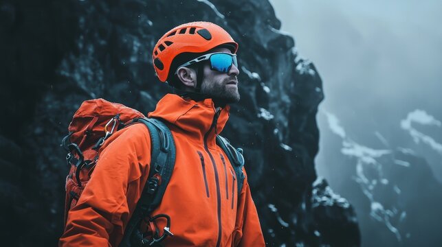 Stylish climbing apparel and premium gear showcased in bold typography and sleek designs, perfect for modern and adventurous climbers.