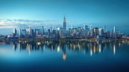 Obraz premium The city skyline at night. High Quality Image