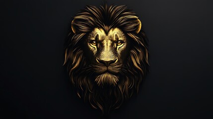 Fototapeta premium Distinctive Lion Head Emblem with Bold Color Palette Illustration