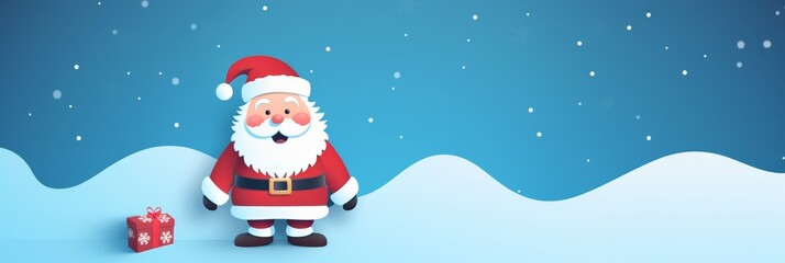 Santa Claus Spreads Joy on a Wintry Christmas Night