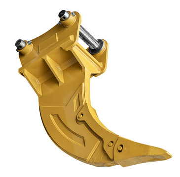 Yellow rock ripper for excavator