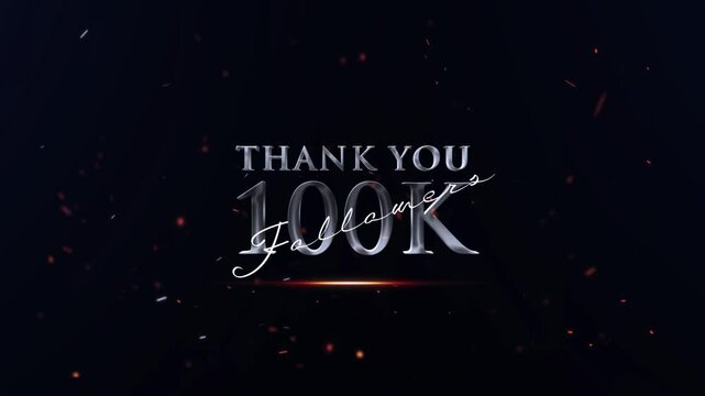 100k Follower, 100k Text Animation, 100k Followers, Celebrate 100k Followers, Thank You 100k Follower Banner Animation Videos