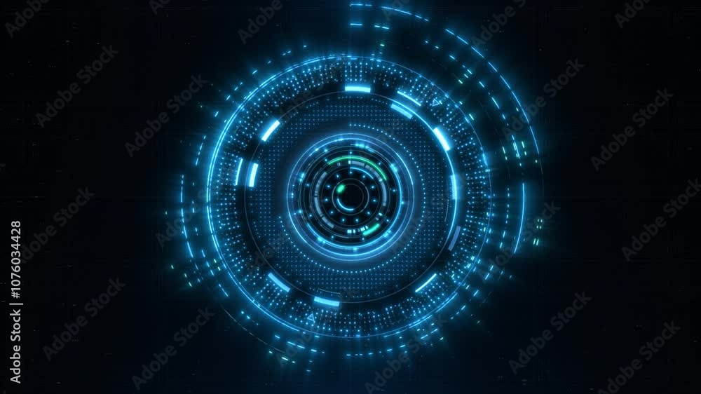 Canvas Prints blue holographic advanced hud circle platform. futuristic digital technology animated background con