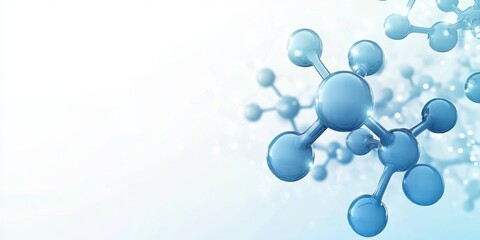 Molecular Structure in Blue Background	