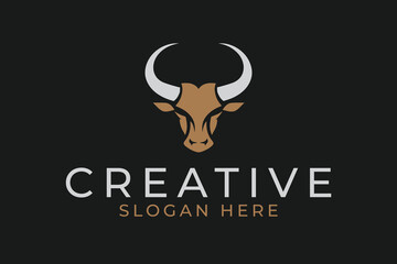 Creative Bull Horns Strength Logo