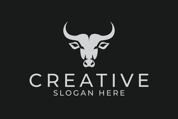 Creative Bull Horns Strength Logo