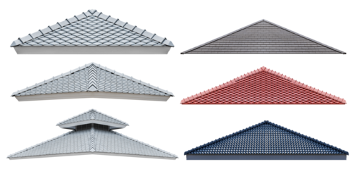 Collection set mockup roof with tile pattern