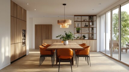 Modern Dining Room with Natural Light