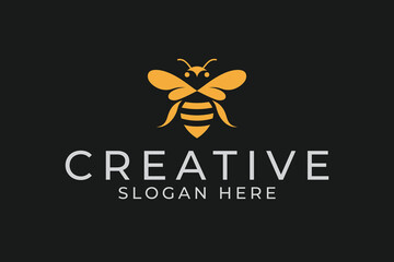 creative yellow bee logo