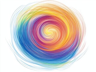 A vibrant swirl of colors forming a dynamic spiral pattern.