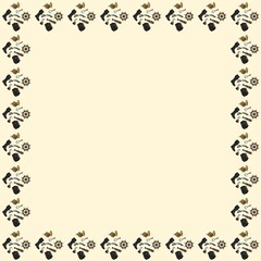 Pirate pattern illustration on beige background. Fantasy patterns and themes for wallpaper, fabric, etc