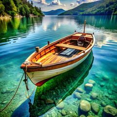 Obraz premium reboat in river