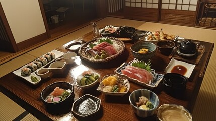 Luxurious Japanese Course Meal Presentation