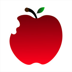 Isolated Illustration Fresh Red Apple With White Background