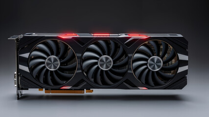 Powerful Gaming Graphics Card with LED Lights on Display