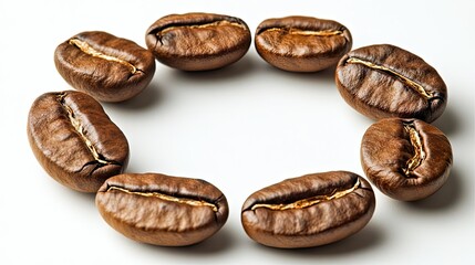Obraz premium Roasted Coffee Beans in a Circle Arrangement