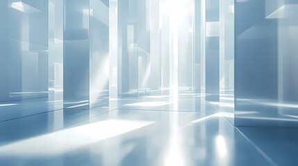 digital technology blue and white glass geometric abstract poster background