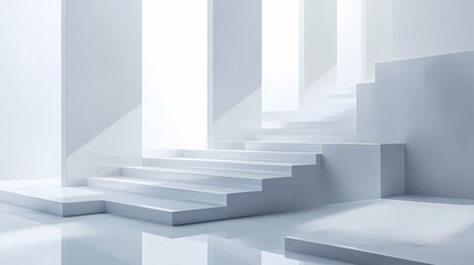 digital technology blue and white glass geometric abstract poster background