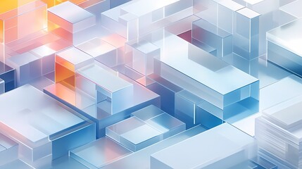 Obraz premium digital technology blue and white glass geometric abstract poster background