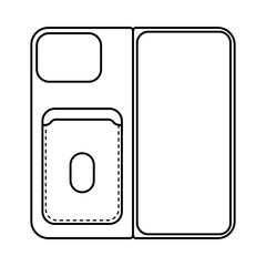 Outline Phone Case with Card Holder