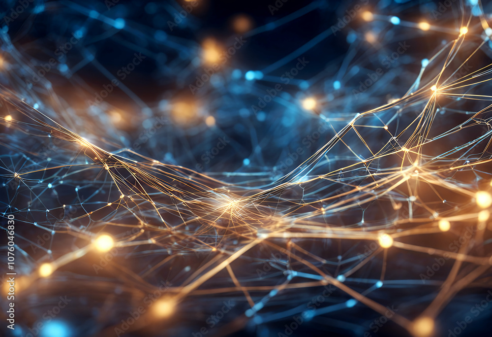 Poster science circuit blockchain copy link wireframe high intelligence ai concept cable blue technology pa