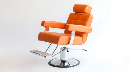 An orange barber chair