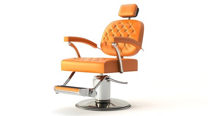 An orange barber chair