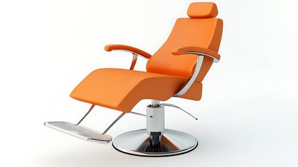 An orange barber chair