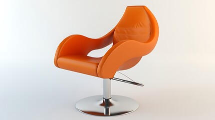 An orange barber chair