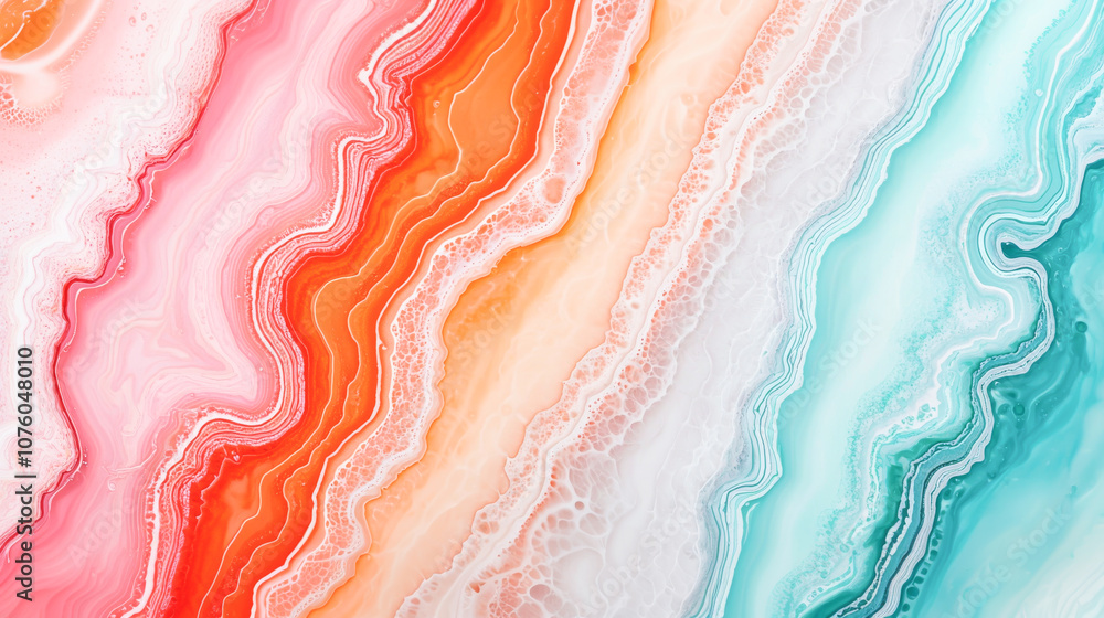 Poster colorful abstract wave pattern with vibrant hues creating a stunning visual effect.