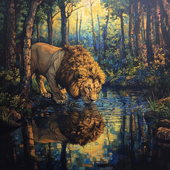 wild boar in autumn forest