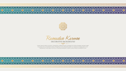 Ramadan Kareem Islamic ornamental background with traditional geometric pattern and border