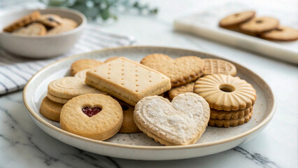 Plate of assorted biscuits