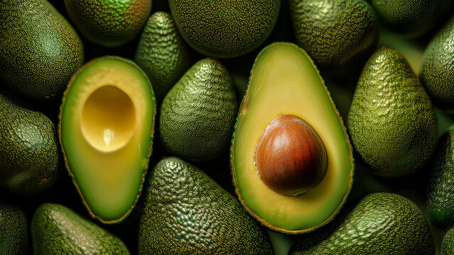 Composici&oacute;n de aguacates paltas