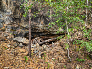 Southern Urals, Bashkir State Nature Reserve: abandoned mines for the extraction of chromite ore near Mount Bashart.