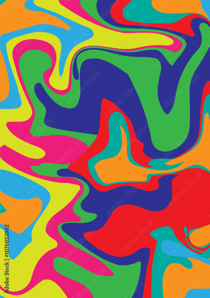 Aufkleber abstract vertical colorful liquid pattern waves vector background