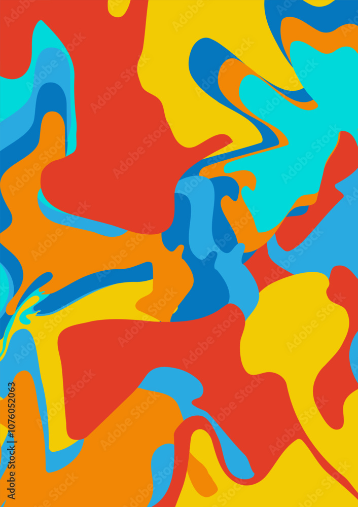 Aufkleber vertical abstract vector colorful waves liquid pattern background