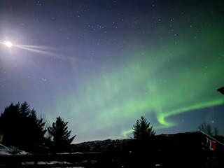 Moon and Aurora in norway