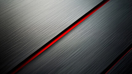Modern angled block titanium plate with red luminous lines, showcasing sleek and contemporary design. texture and color contrast create striking visual appeal