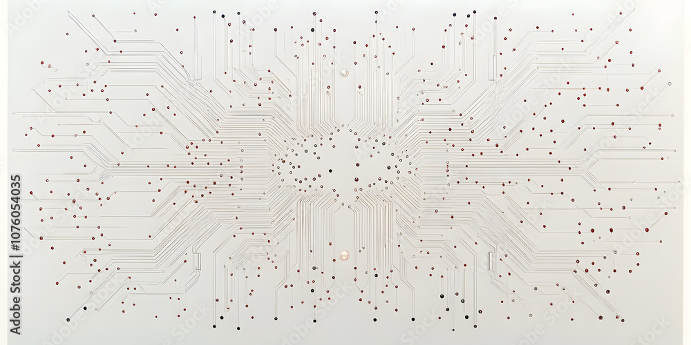 Poster circuit board abstract: a mesmerizing abstract image featuring a complex circuit board design, radia