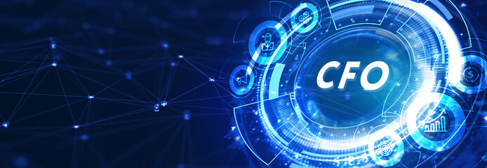 CFO - digital technology concept. Business, Technology, Internet and network concept. 3d illustration