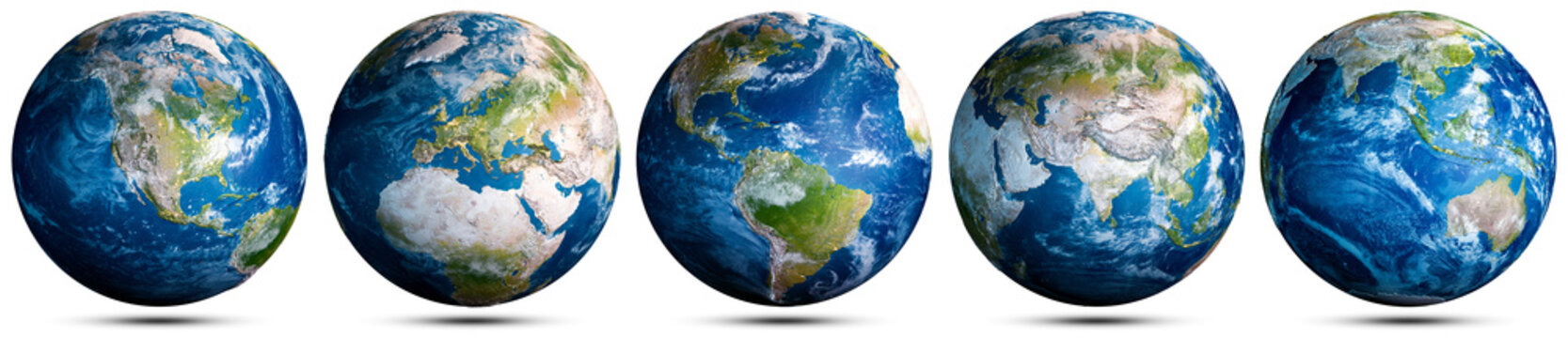 Earth globe world map set