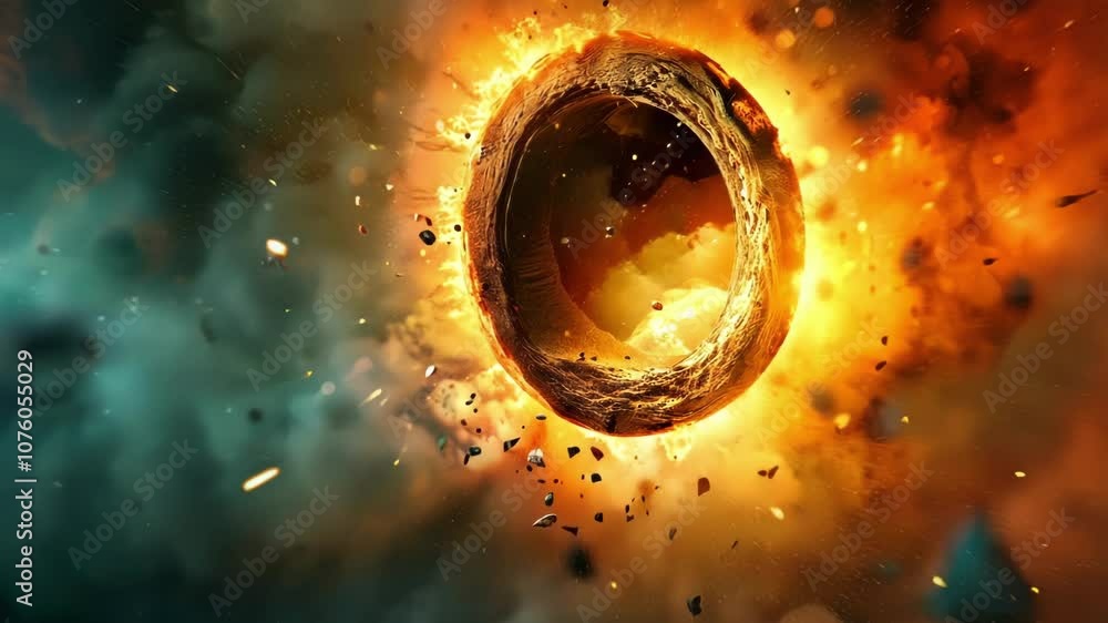 Aufkleber the collision point is the focal point of the image representing the moment of discovery.