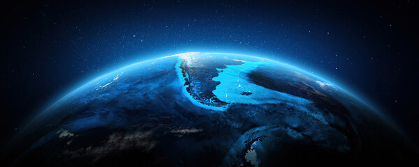 Argentina and Chile at night