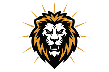 Fierce lion sports mascot logo dynamic vector design