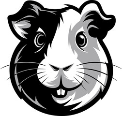 Guinea Pigs Silhouette Vector Illustration for pet logo, background