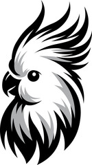 Cockatiel Face Silhouette Vector Illustration