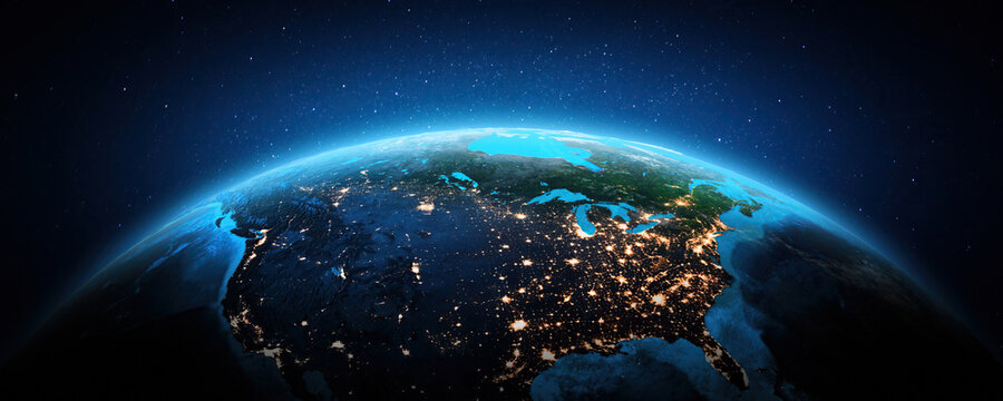 America - USA, Canada from space