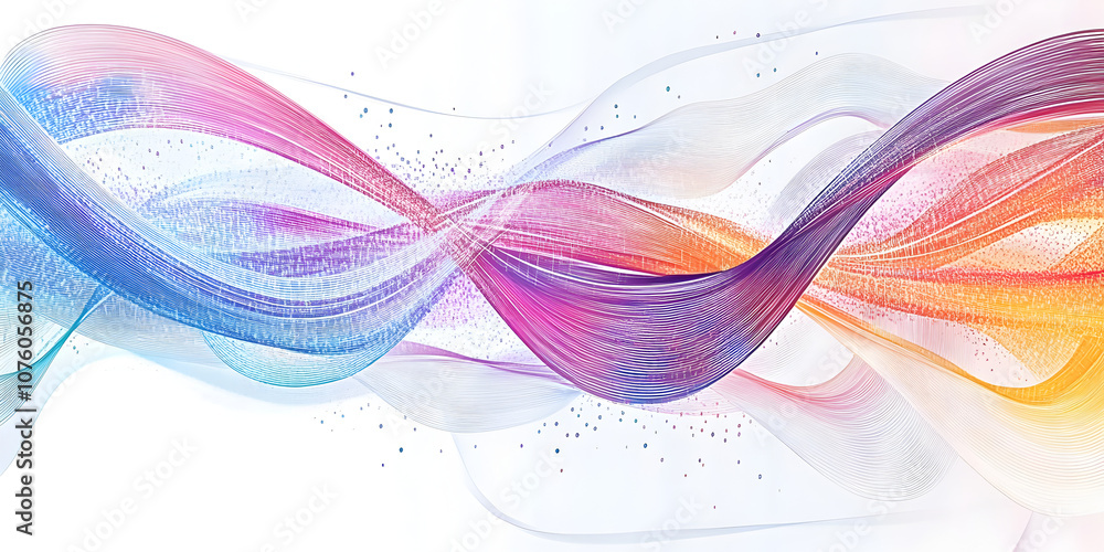 Poster abstract flow of colors: a vibrant, abstract wave of color flows across the canvas. the colors blend